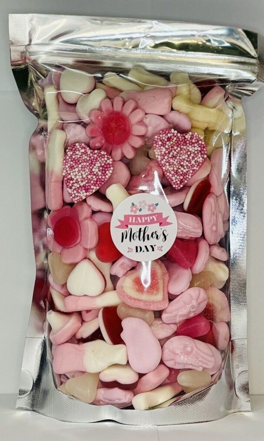 Happy Mothers Day Pink Filled Pick N Mix Sweet Treat Pouch Present Gift