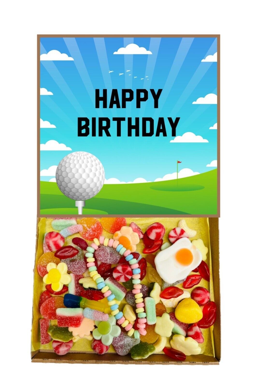 Happy Birthday Golf Gift Pick n Mix Retro Fudge Sweets Chocolate Hamper
