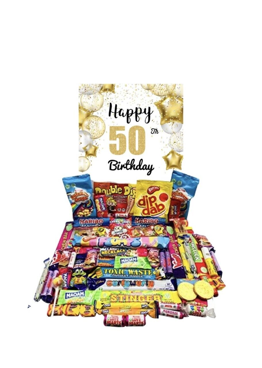Happy Birthday Retro Pick N Mix Sweet Box Hamper Gift Present chews