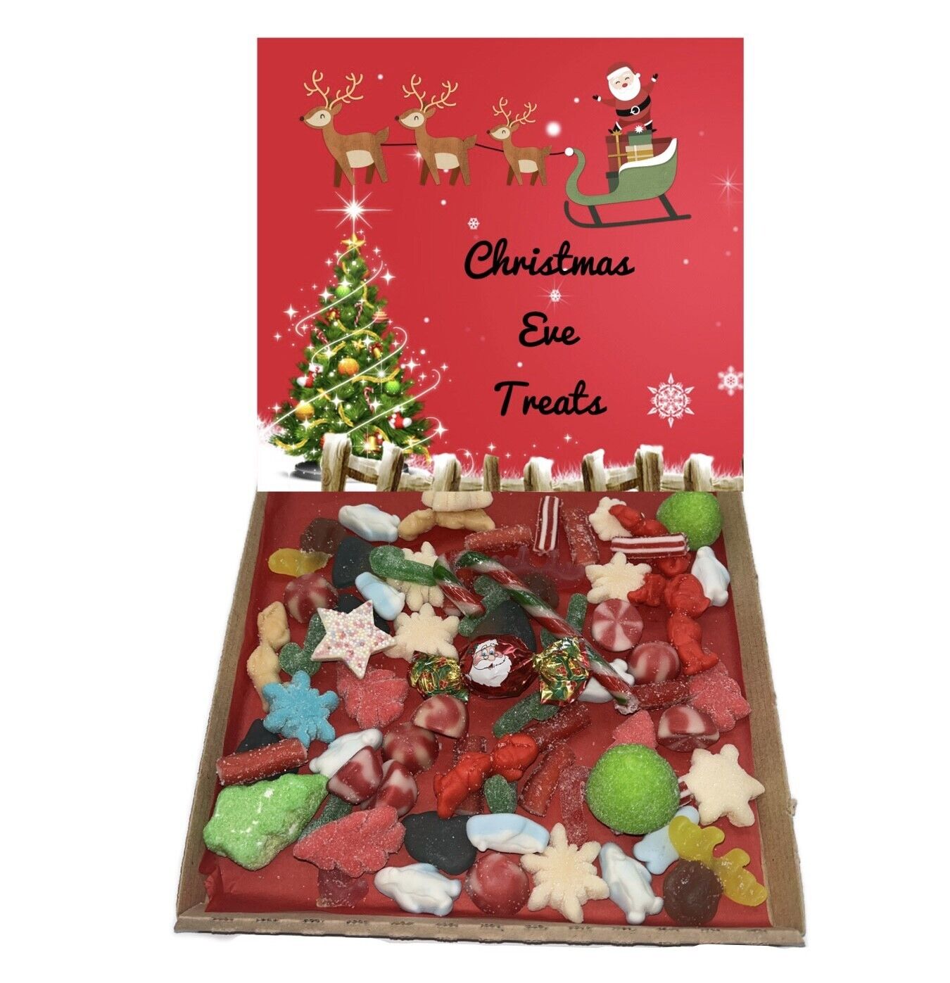 Christmas Eve Xmas Gift Pick n Mix Retro Gummy Sweets Chocolate Hamper Present