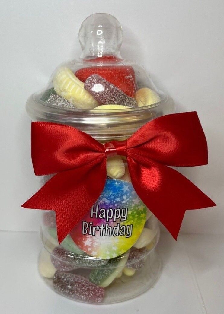 Happy Birthday Filled Pick N Mix Sweet Victorian Jar Gift Card Present