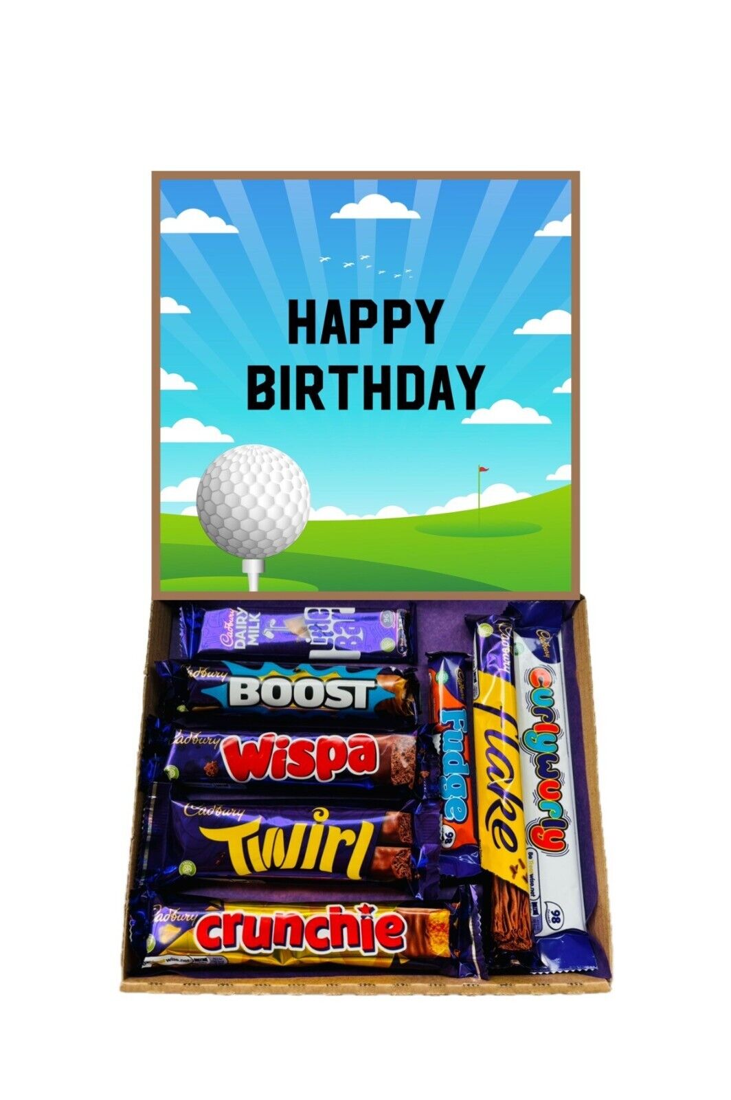 Happy Birthday Golf Gift Pick n Mix Retro Fudge Sweets Chocolate Hamper