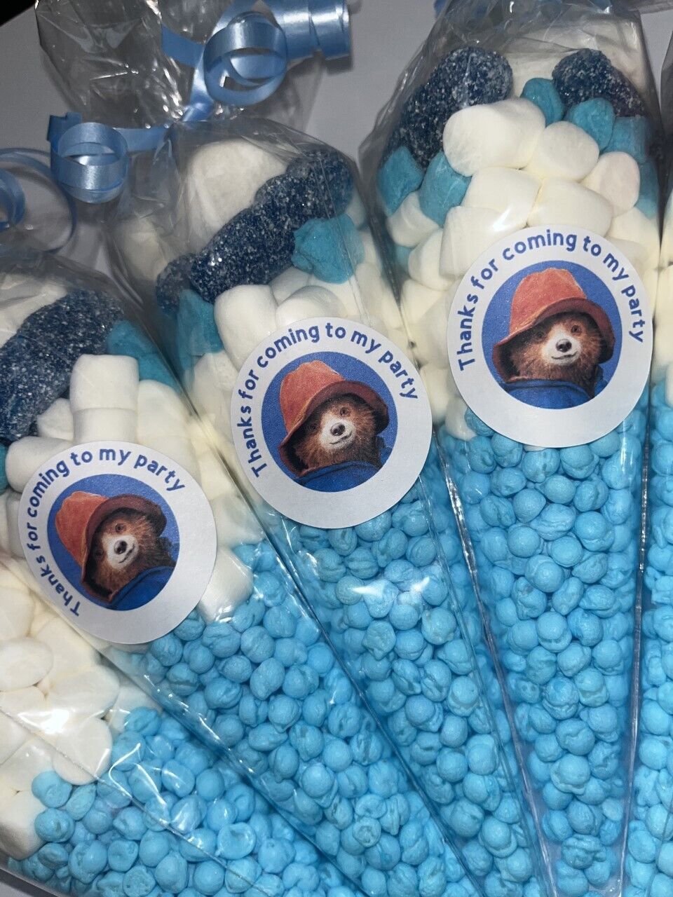 Paddington Bear Sweet Candy Cones Sweets Party Bags Filled Party Bag Gift Blue