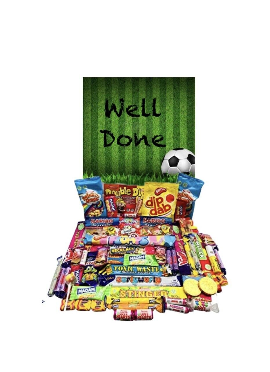 Well Done Football Pick N Mix Ultimate Retro Sweets Box Sweet Candy Hamper