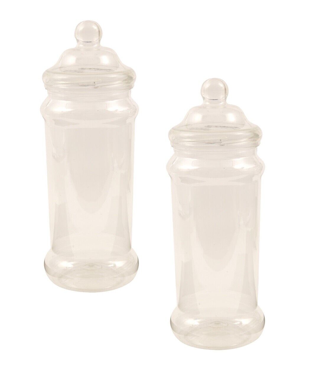 Candy Cart Buffet Party Victorian Style Clear Plastic Sweet Jar 2.5L Set of 2