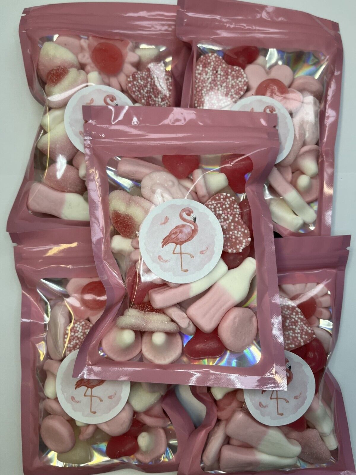 Flamingo Birthday Gummy Jelly Sweet Pouch Party Bag Kids Pink Pick Mix