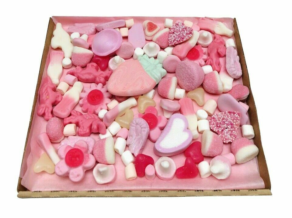 Pick n Mix 300g Auntie Gift Pink Sweets Selection Box Gummy Sweet Hamper Birthday, Christmas