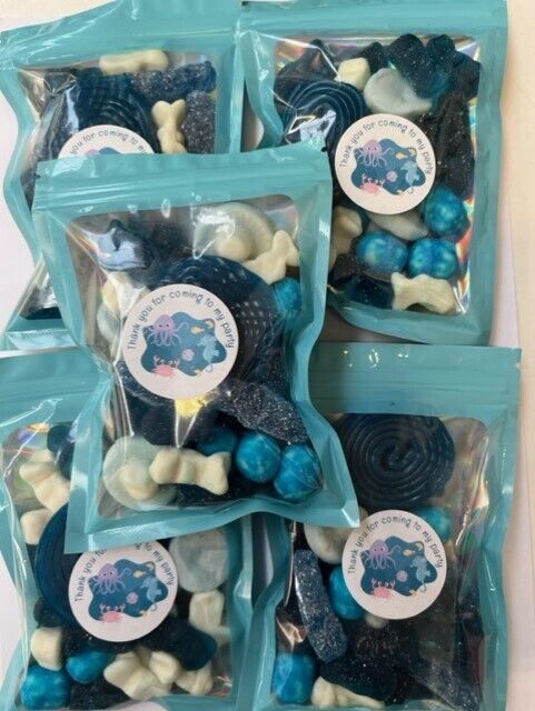 Under The Sea Birthday Gummy Jelly Sweet Pouch Mix Party Bag Kids Blue Pick Mix