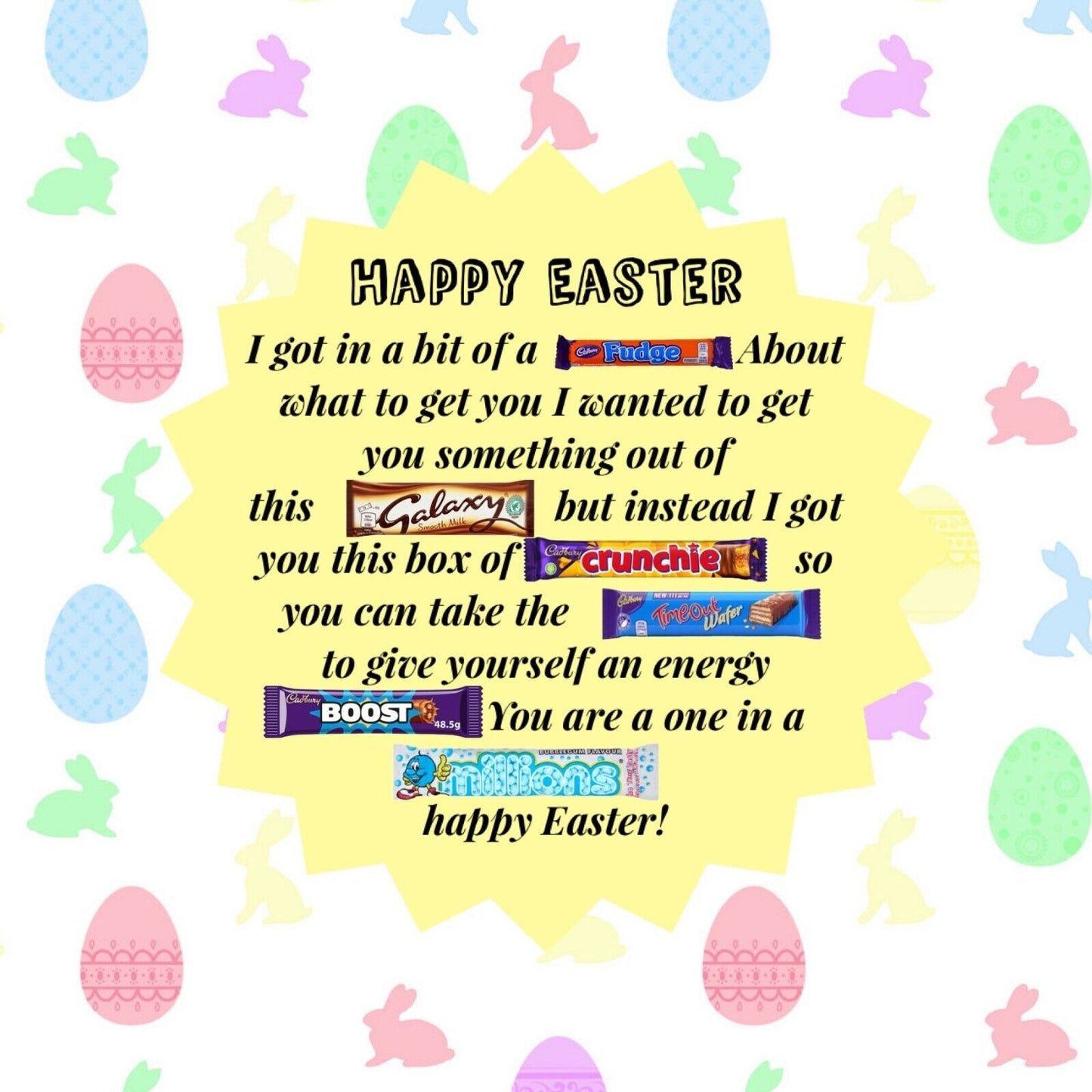 Happy Easter Poem Chocolates Sweet Box Gift Hamper Present